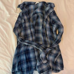aeropostale women’s blue button up flannel size s